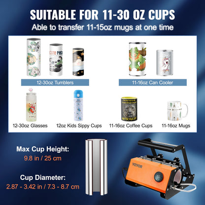 Mug Heat Press Tumbler Heat Press Machine Sublimation Printing 11-30oz Cup - Image 3
