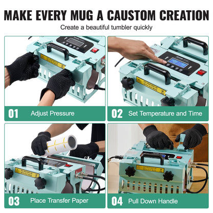 Tumbler Heat Press Machine 2 Station Heaters 11-30oz Mug Press Sublimation - Image 6