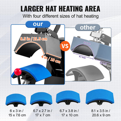 Hat Heat Press Cap Heat Press Machine 4 Heating Pads Sublimation Transfer - Image 3