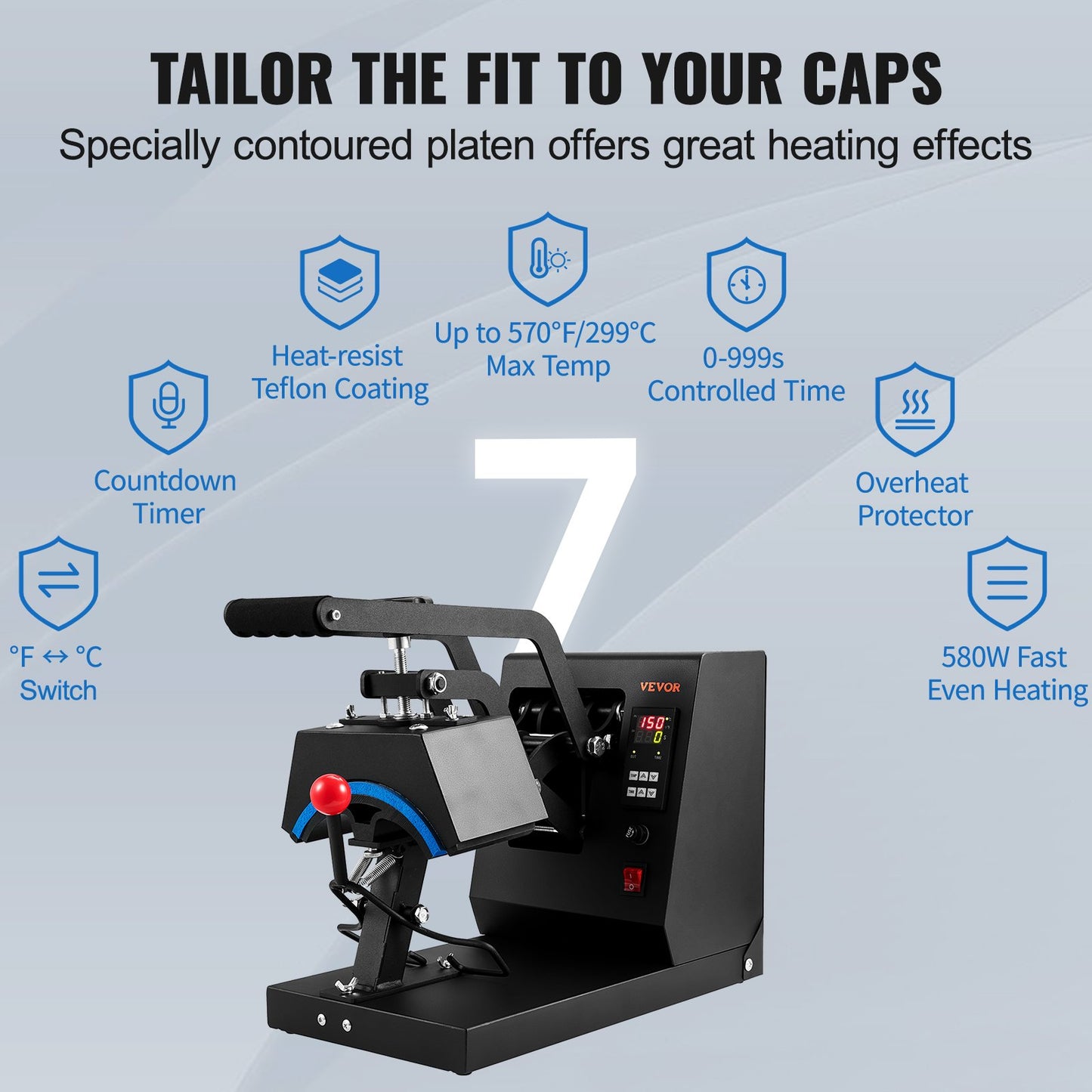 Hat Heat Press Cap Heat Press Machine 4 Heating Pads Sublimation Transfer - Image 4