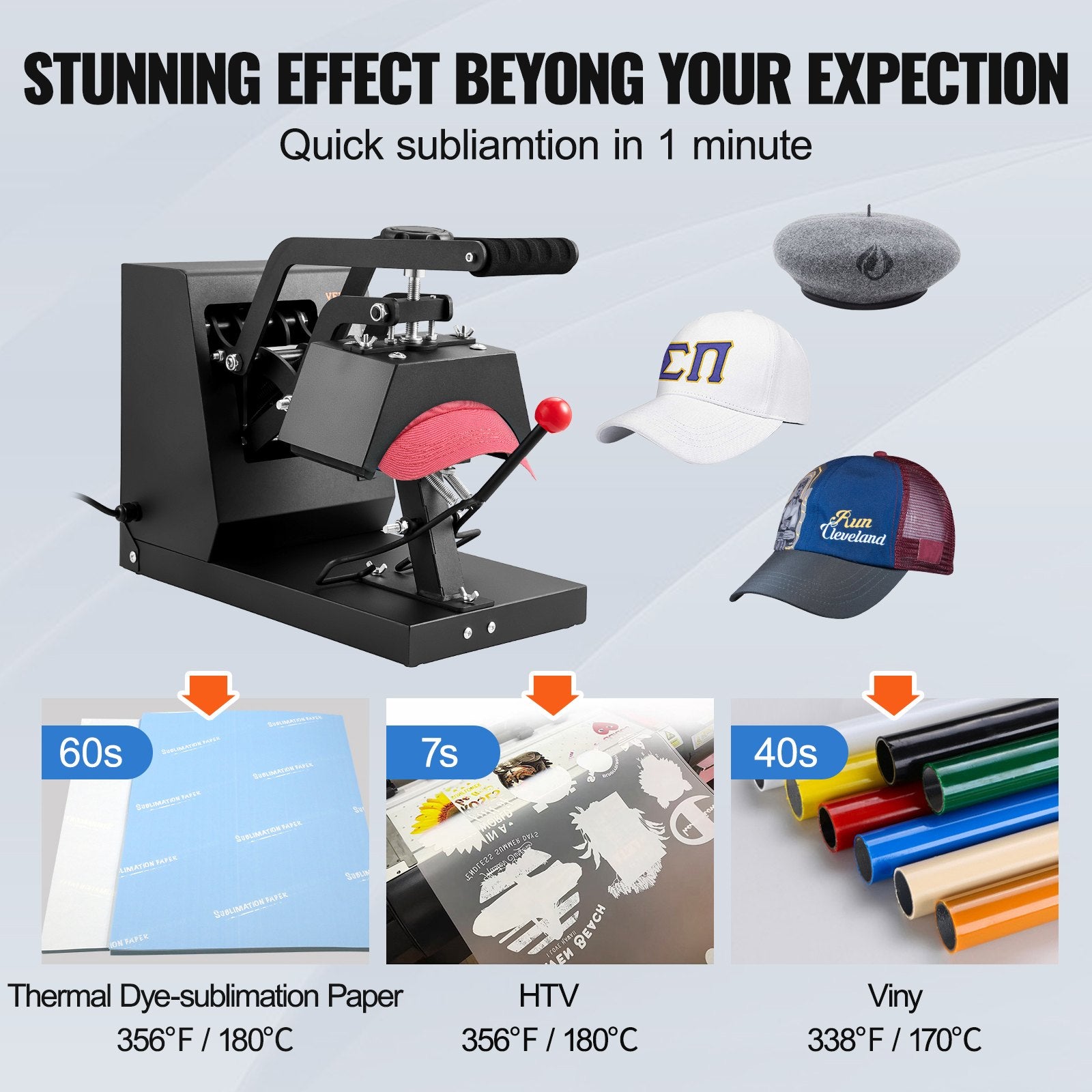 Hat Heat Press Cap Heat Press Machine 4 Heating Pads Sublimation Transfer - Image 5