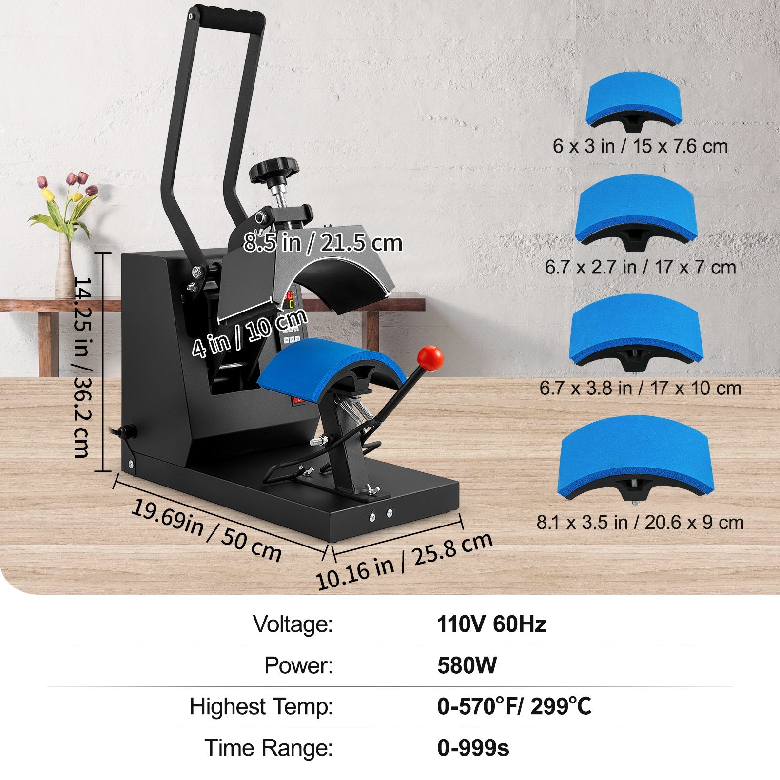 Hat Heat Press Cap Heat Press Machine 4 Heating Pads Sublimation Transfer - Image 7