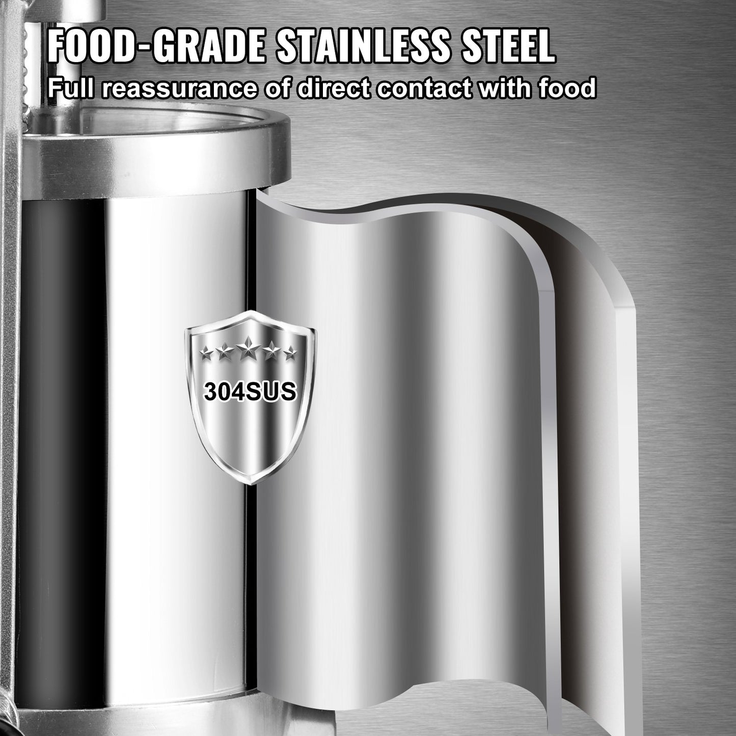 Sausage Stuffer 2.5LBS/1.5L Capacity Homemade Sausage Maker Stainless Steel - Image 3
