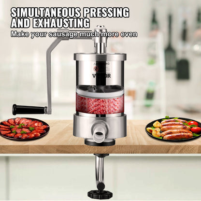 Sausage Stuffer 2.5LBS/1.5L Capacity Homemade Sausage Maker Stainless Steel - Image 4
