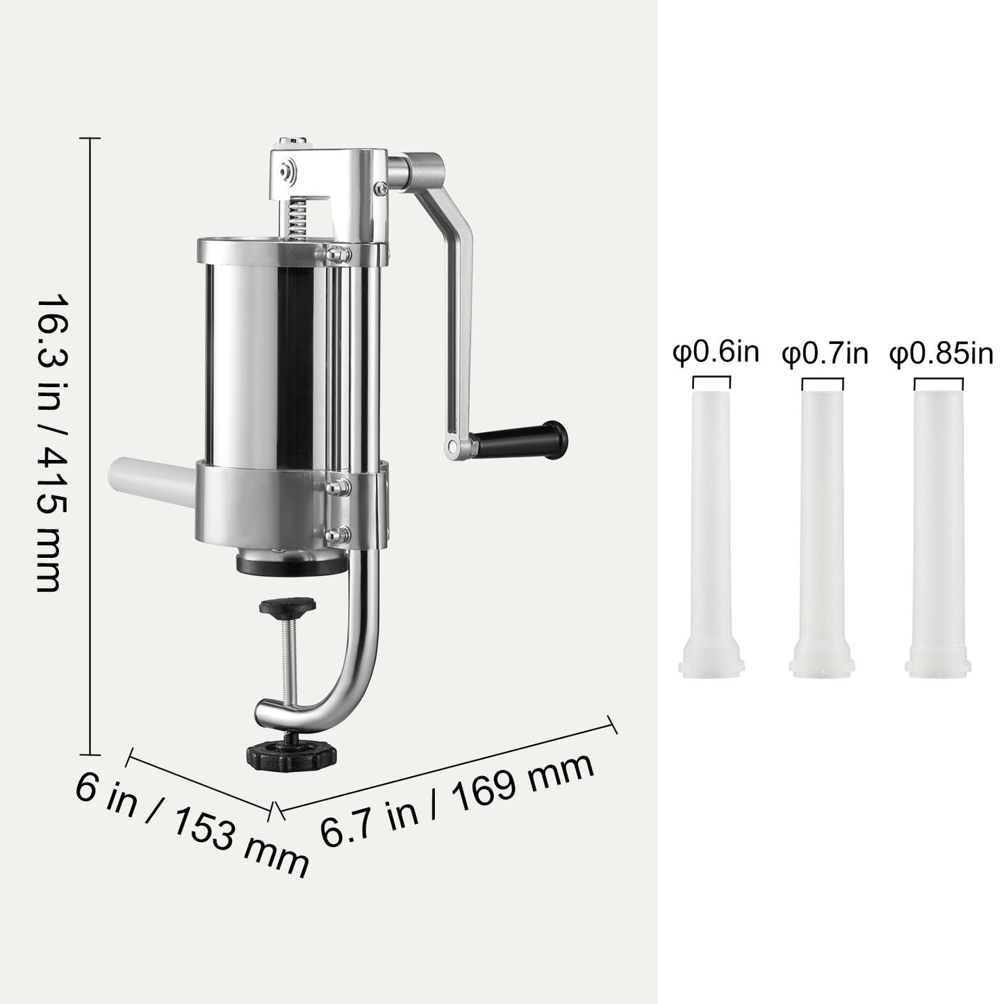 Sausage Stuffer 2.5LBS/1.5L Capacity Homemade Sausage Maker Stainless Steel - Image 7