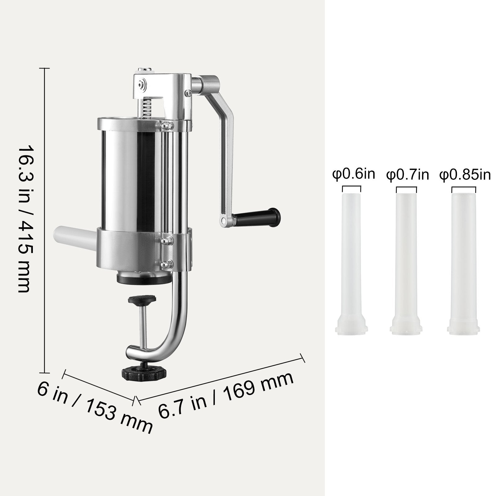 Sausage Stuffer 2.5LBS/1.5L Capacity Homemade Sausage Maker Stainless Steel - Image 7