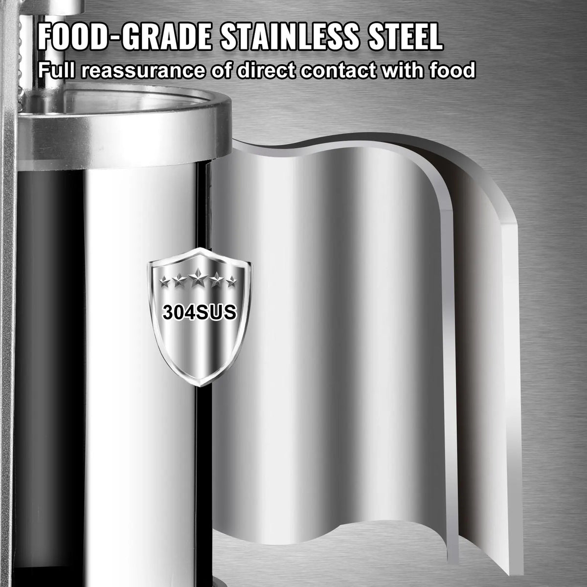 Sausage Stuffer 5LBS/3L Capacity Homemade Sausage Maker Stainless Steel - Image 3
