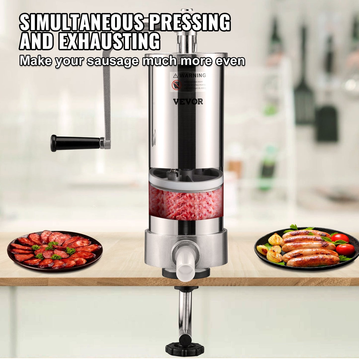 Sausage Stuffer 5LBS/3L Capacity Homemade Sausage Maker Stainless Steel - Image 4