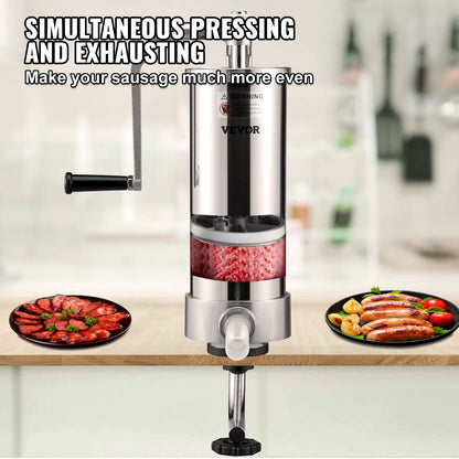 Sausage Stuffer 5LBS/3L Capacity Homemade Sausage Maker Stainless Steel - Image 4