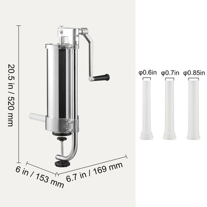 Sausage Stuffer 5LBS/3L Capacity Homemade Sausage Maker Stainless Steel - Image 7