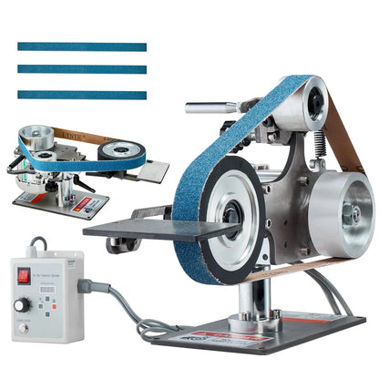 Belt Grinder Sander, 30 x 1-Inch Variable Speed Belt Polisher with VFD, 550W Polishing Grinding Machine with 2 Grinding Moulds & 3PCS Sanding Belts for Metalworking, Knife Making - Image 9