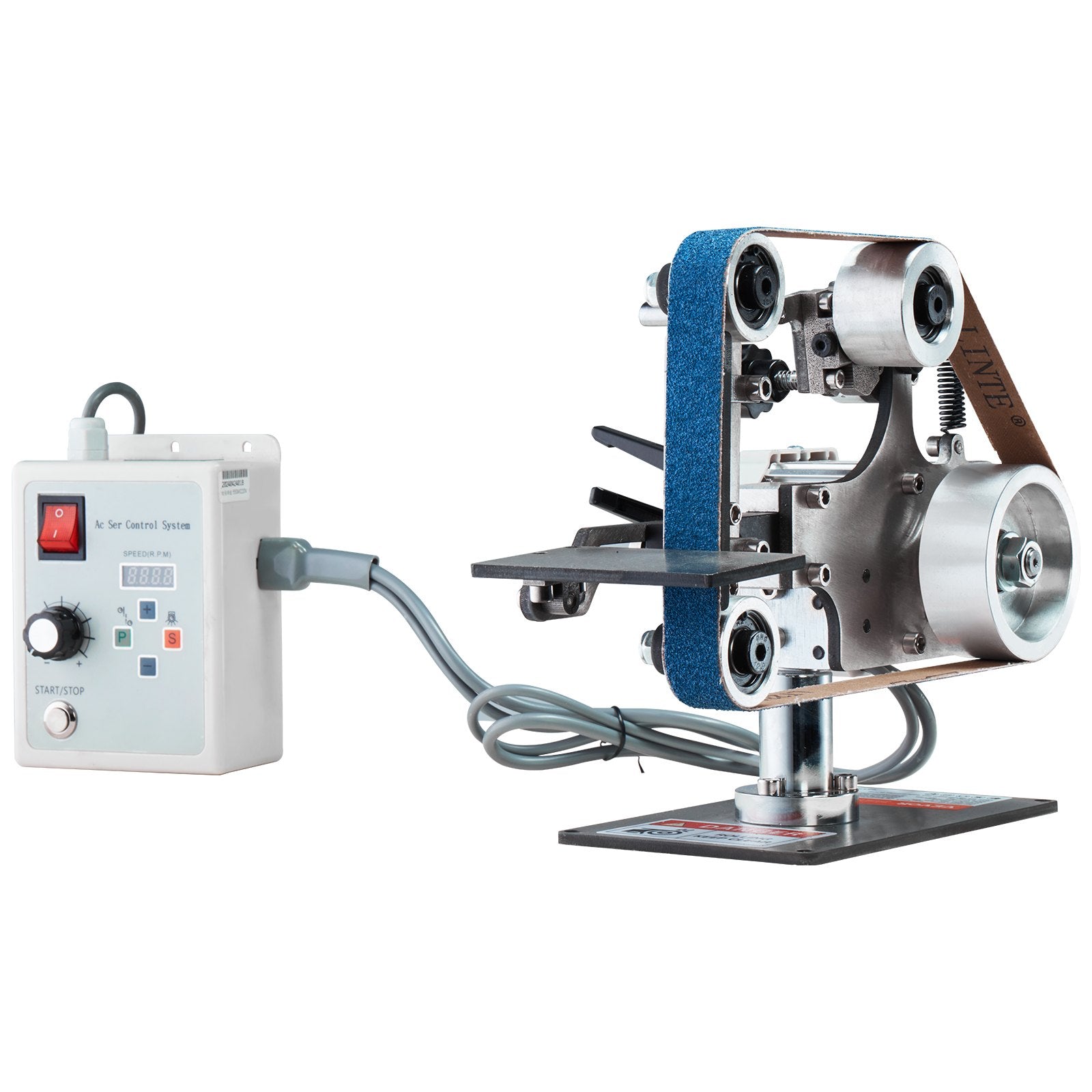 Belt Grinder Sander, 30 x 1-Inch Variable Speed Belt Polisher with VFD, 550W Polishing Grinding Machine with 2 Grinding Moulds & 3PCS Sanding Belts for Metalworking, Knife Making - Image 9