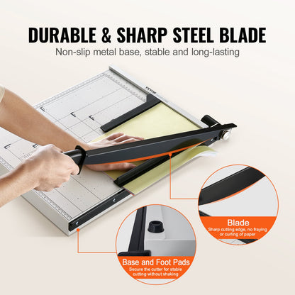 Paper Cutter, Guillotine Trimmer, 457 mm Cut Length, 20 Sheets Capacity, Heavy Duty Guillotine Paper Cutter with Guard Rail/Blade Lock for Cardstock/Cardboard, Paper Trimmer for Home Office - Image 5