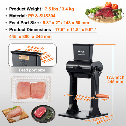 Commercial Meat Tenderizer, Heavy Duty Stainless Steel Meat Tenderizer Machine, Quick and Easy Manual Operation Kitchen Tool, 148mm Feed Port for Beef, Turkey, Chicken, Pork, Steak, and Fish - Image 7