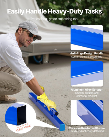 Concrete Screed, 120.5 cm Screed with Level Vial, Easy Cleanup & End Cap Design, Aluminum Lightweight & Reversable Handle for Leveling Floors, Small-Scale Construction and Home Renovation - Image 4