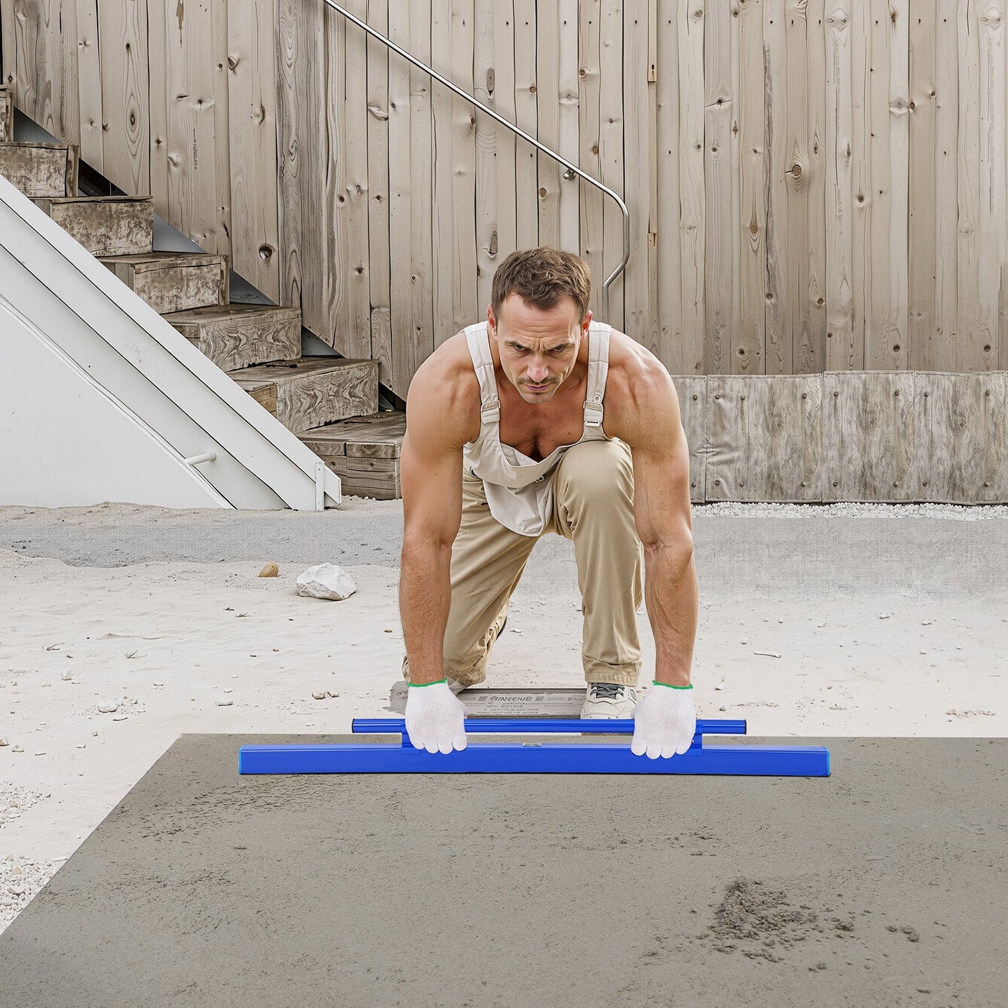 Concrete Screed, 120.5 cm Screed with Level Vial, Easy Cleanup & End Cap Design, Aluminum Lightweight & Reversable Handle for Leveling Floors, Small-Scale Construction and Home Renovation - Image 8