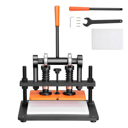 Leather Cutting Machine, 11 x 5.5 in Embossing Plate Manual Die Cutter, 0.47 in Pressure Stroke Leather Embossing Machine, Dual Guide Shafts Die Cut Machine for Various of Materials