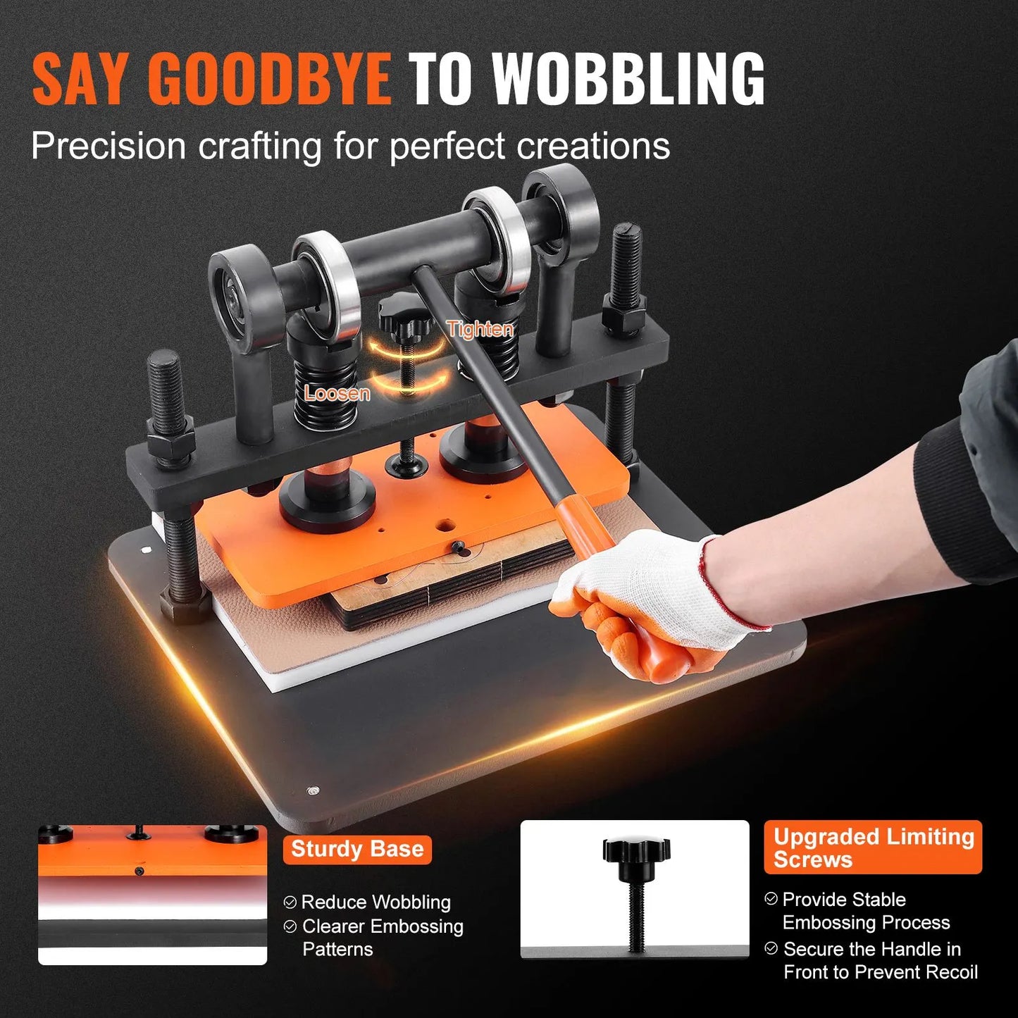 Leather Cutting Machine, 11 x 5.5 in Embossing Plate Manual Die Cutter, 0.47 in Pressure Stroke Leather Embossing Machine, Dual Guide Shafts Die Cut Machine for Various of Materials - Image 4
