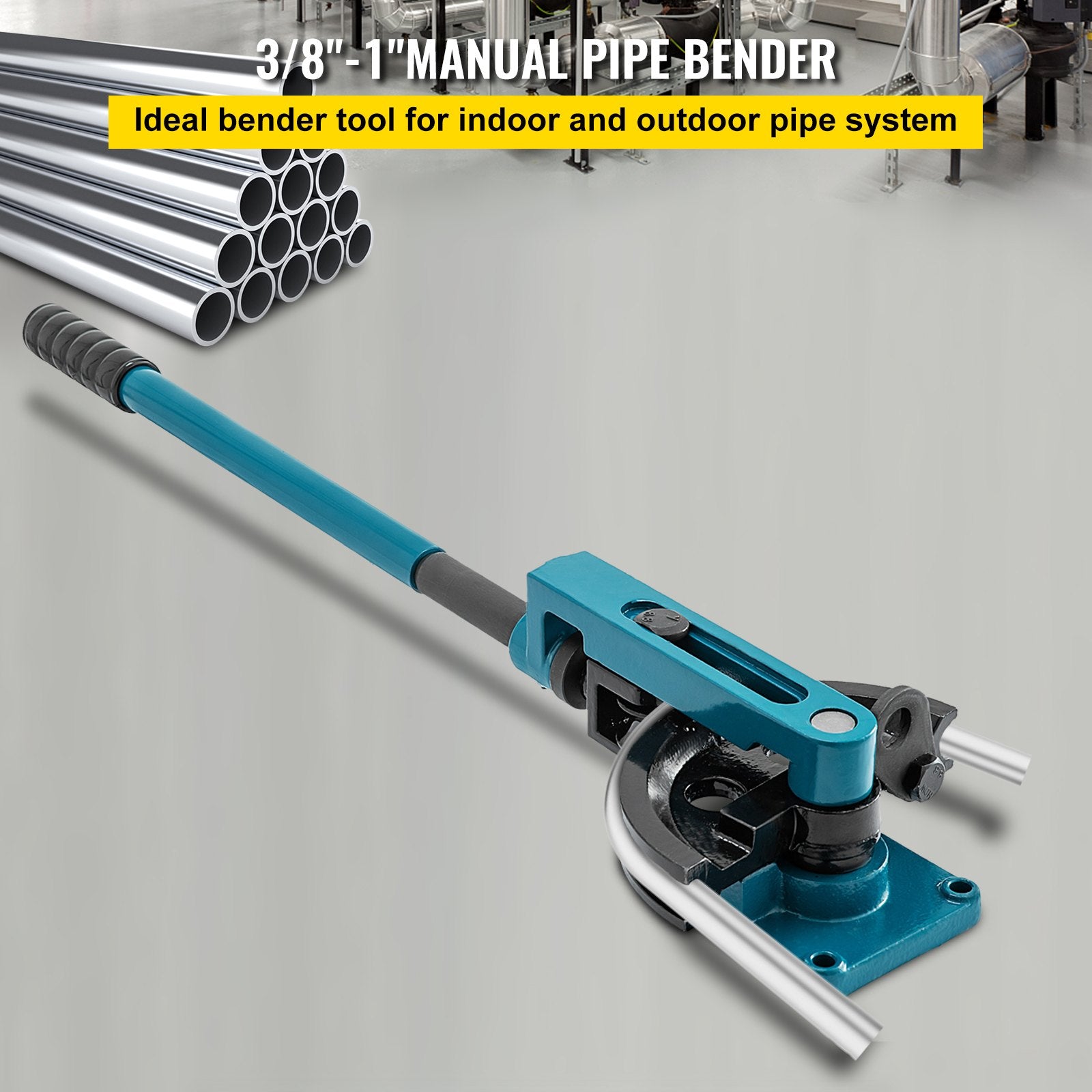 Pipe Tube Bender, 3/8" to 1" Manual Pipe Tube Bender, with 7 Dies, Heavy Duty Tube Bender Tubing of Steel Metal Copper, for Repair Shops, Blue - Image 2