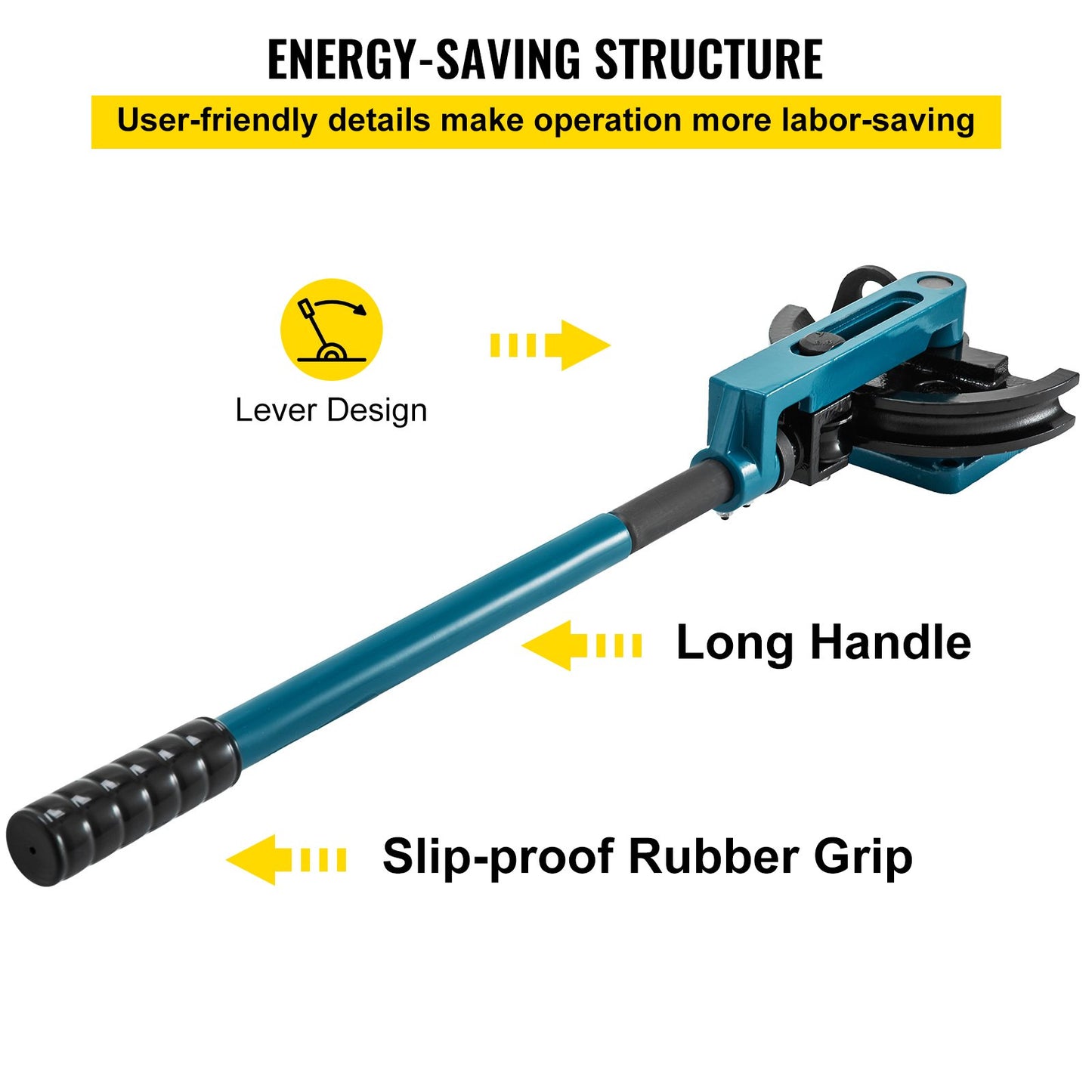Pipe Tube Bender, 3/8" to 1" Manual Pipe Tube Bender, with 7 Dies, Heavy Duty Tube Bender Tubing of Steel Metal Copper, for Repair Shops, Blue - Image 6