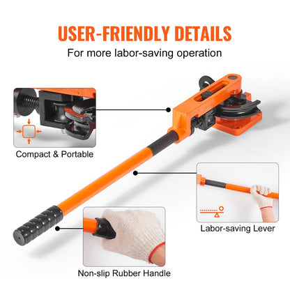 Pipe Tube Bender, 3/8" to 1" OD Manual Pipe Tube Bender with 7 Bending Dies, 180° Copper Aluminum Pipes Bending Tools for HVAC Air Conditioning Refrigerator Auto Repair - Image 6