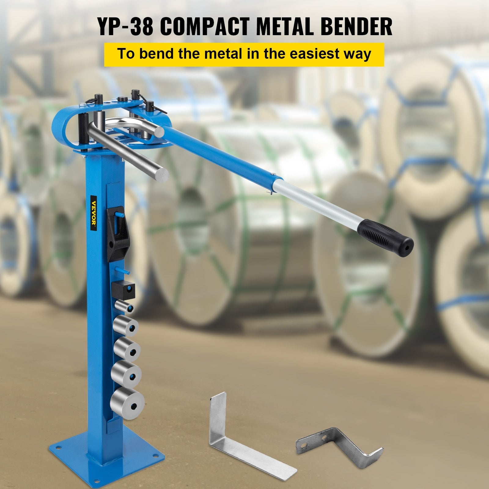 YP-38 Metal Bender 1"-3" Flat Bar Square Rod Bending 7 Dies w/ Floor Stand - Image 2