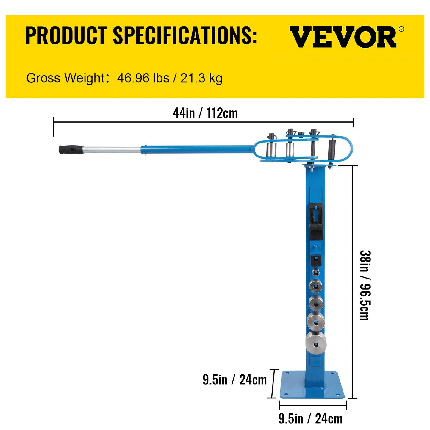 YP-38 Metal Bender 1"-3" Flat Bar Square Rod Bending 7 Dies w/ Floor Stand - Image 7