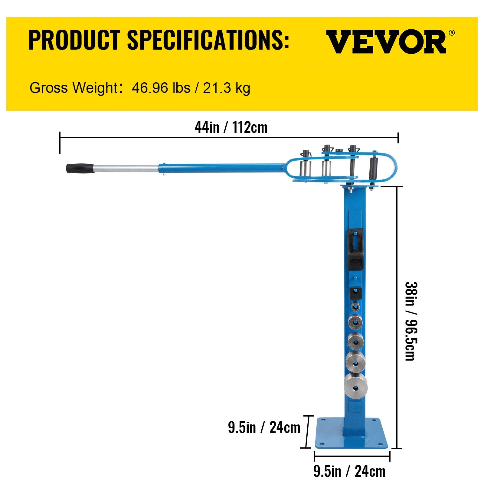 YP-38 Metal Bender 1"-3" Flat Bar Square Rod Bending 7 Dies w/ Floor Stand - Image 7