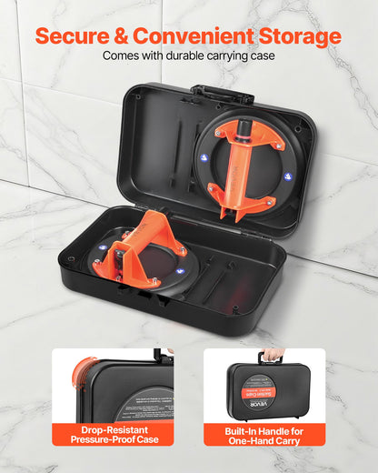 Vacuum Suction Cup, 203 mm Vacuum Glass Lifter with ABS Handle, 180 kg Max Lifting Capacity Tile Suction Cup Tool with Carrying Case for Lifting Large Tile, Granite, Drywall, Windows (2-Pack) - Image 6