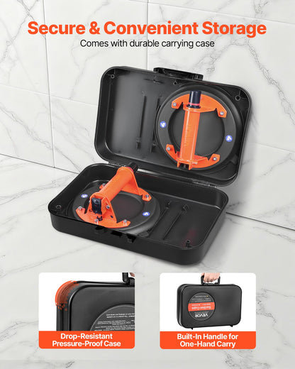 Vacuum Suction Cup, 203 mm Vacuum Glass Lifter with Metal Handle, 195 kg Max Lifting Capacity Tile Suction Cup Tool with Carrying Case for Lifting Large Tile, Granite, Drywall, Windows (2-Pack) - Image 6