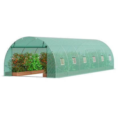 Walk-in Tunnel Greenhouse 29.2x9.7x6.5ft Galvanized Frame PE Cover Green - Image 9