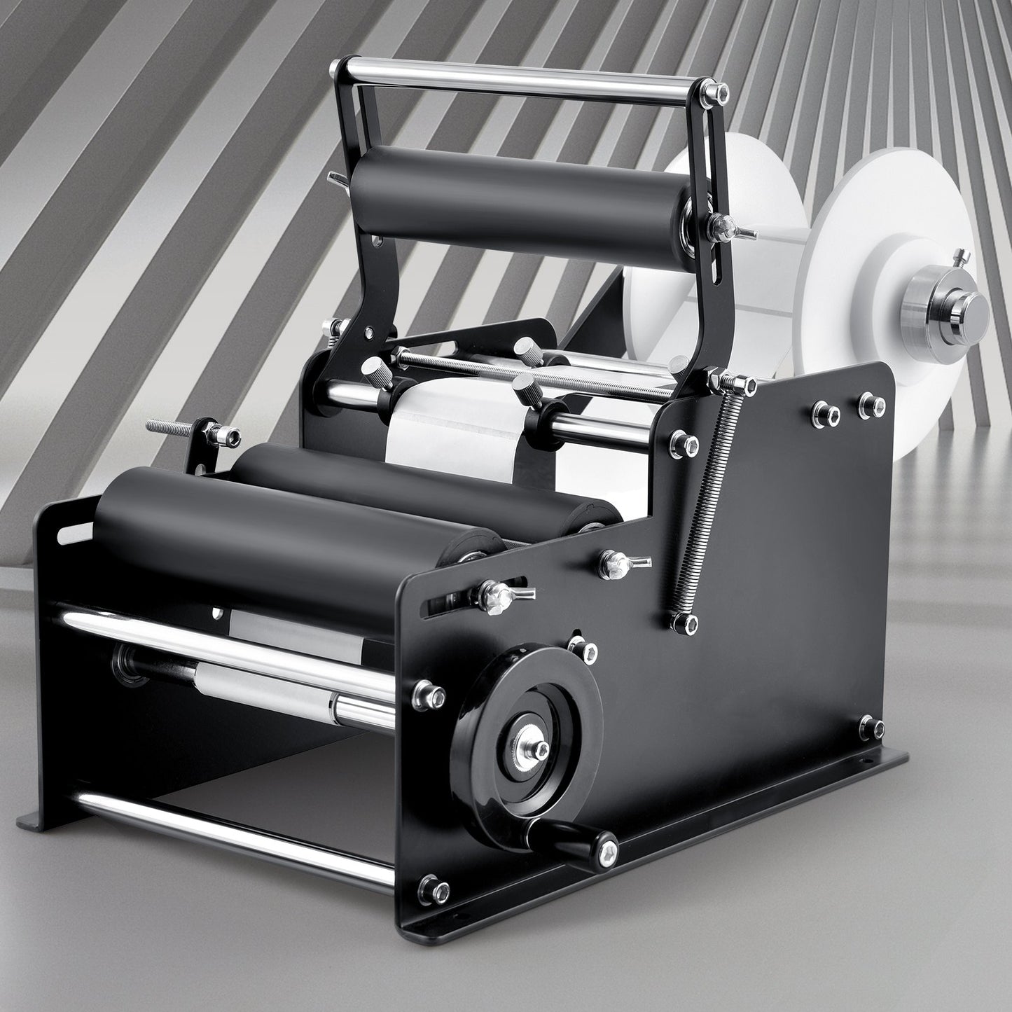 Manual Round Labeling Machine, 15-20pcs/min, Bottle Label Applicator for Round Bottles, Adjustable Manual Round Bottle Labeler Suitable for Round Bottle Diameter 20-120 mm (with Pressing Bar) - Image 8
