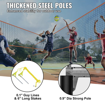 4-Way Volleyball Net, Adjustable Height Badminton Net Set for Backyard Beach Lawn, Outdoor Portable Volleyball Net with Carrying Bag, 4 Square Quick Assemble Game Set For Kids And Adults - Image 5