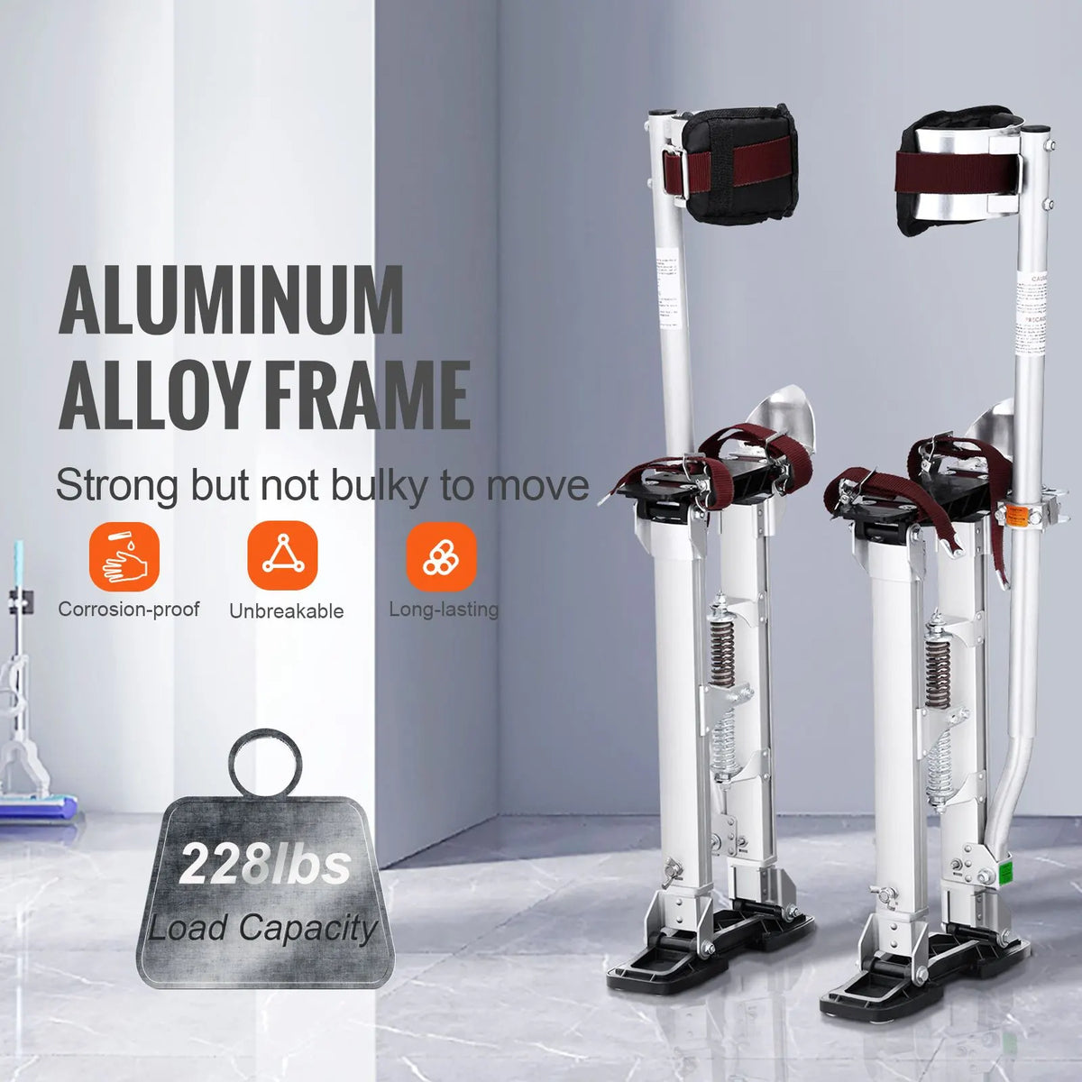 Drywall Stilts Aluminum Tool Stilts 45.7-76.2cm Adjustable Painting Taping - Image 3