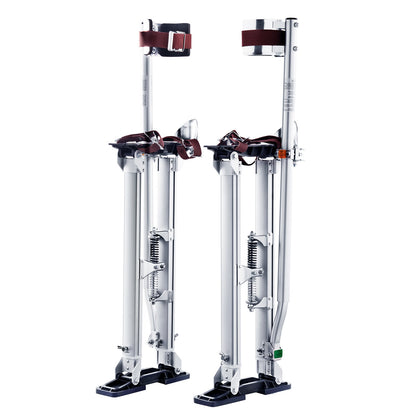 Drywall Stilts, 24''-40'' Adjustable Aluminum Tool Stilts with Protective Knee Pads, Durable and Non-Slip Work Stilts for Sheetrock Painting, Walking, Taping, Silver