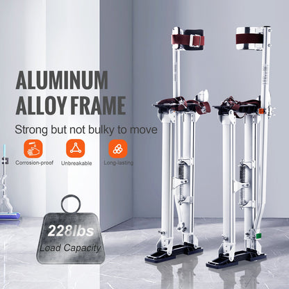 Drywall Stilts, 24''-40'' Adjustable Aluminum Tool Stilts with Protective Knee Pads, Durable and Non-Slip Work Stilts for Sheetrock Painting, Walking, Taping, Silver - Image 4