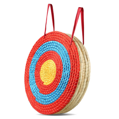 Archery Target, 5 Layers 20" Arrow Target, Traditional Solid Straw Round Archery Target Shooting Bow, Hand-Made Arrows Target, Coloured Rope Target for Backyard Outdoor Hunting Shooting Practice