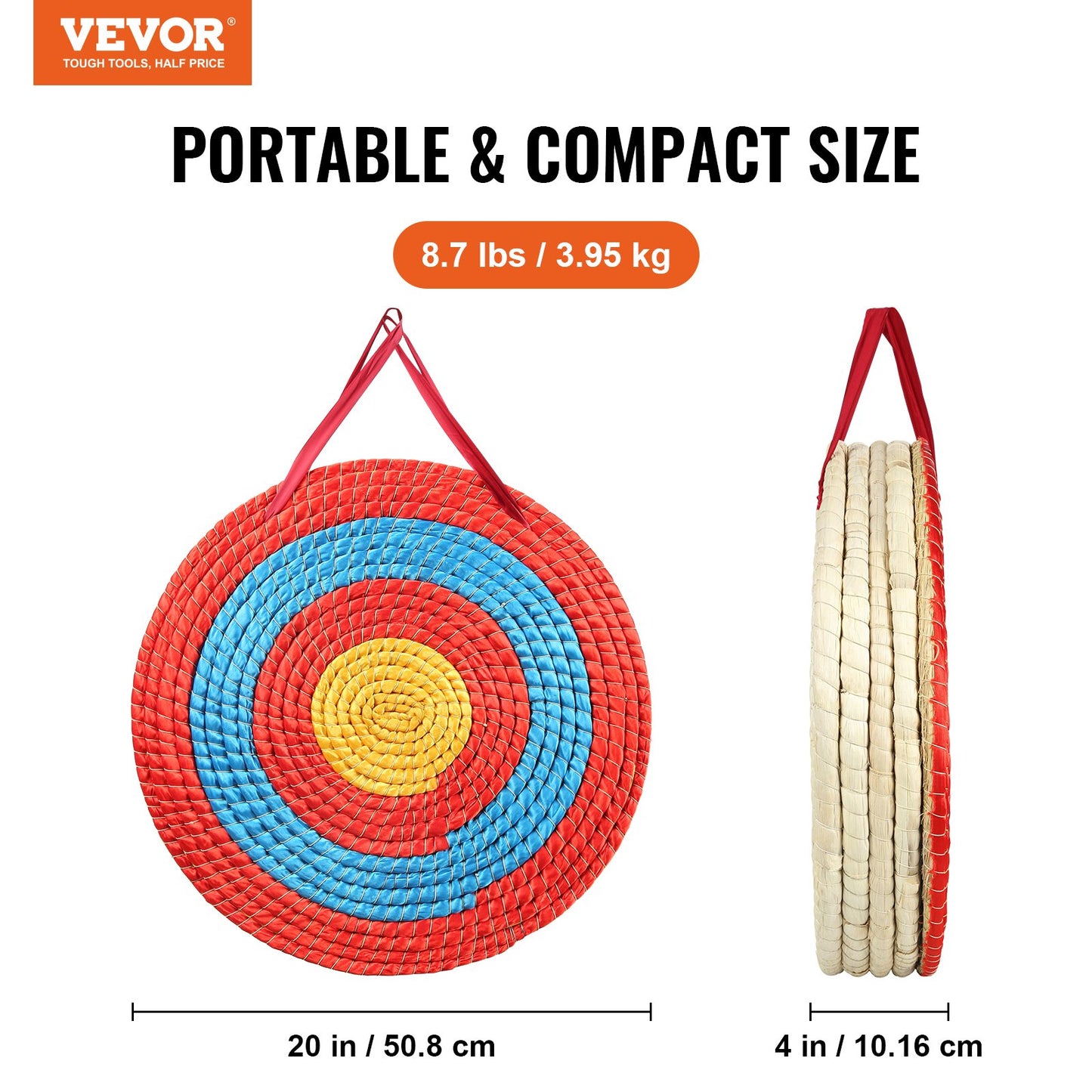 Archery Target, 5 Layers 20" Arrow Target, Traditional Solid Straw Round Archery Target Shooting Bow, Hand-Made Arrows Target, Coloured Rope Target for Backyard Outdoor Hunting Shooting Practice - Image 2