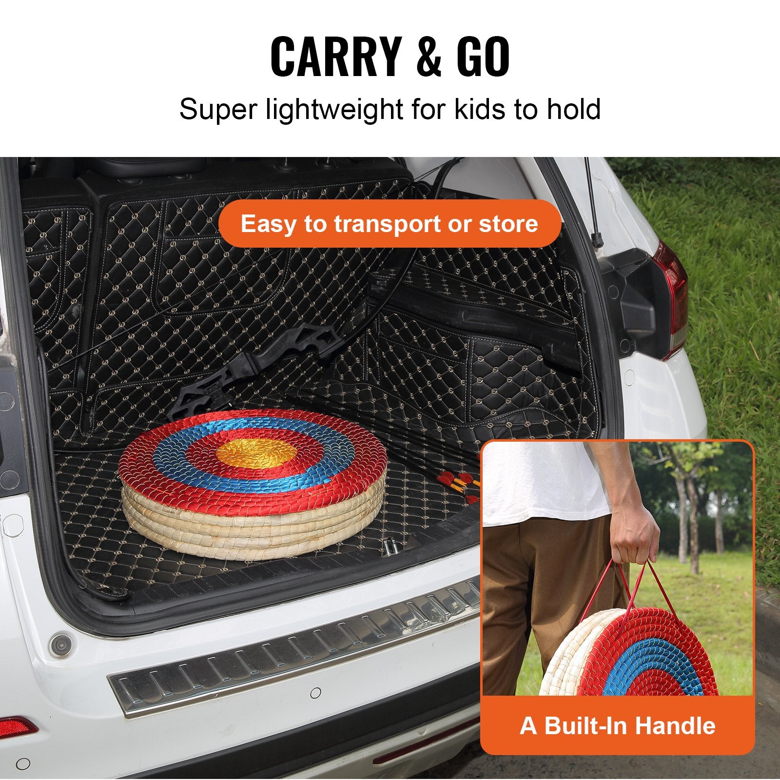 Archery Target, 5 Layers 20" Arrow Target, Traditional Solid Straw Round Archery Target Shooting Bow, Hand-Made Arrows Target, Coloured Rope Target for Backyard Outdoor Hunting Shooting Practice - Image 4