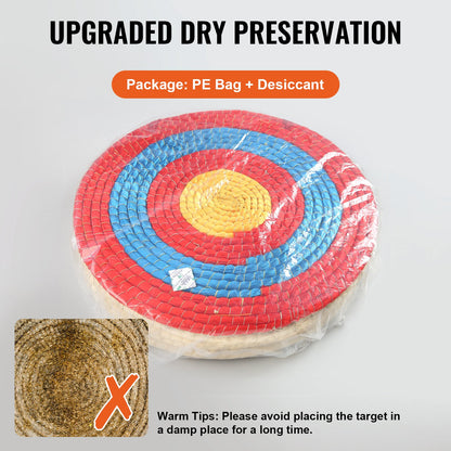 Archery Target, 5 Layers 20" Arrow Target, Traditional Solid Straw Round Archery Target Shooting Bow, Hand-Made Arrows Target, Coloured Rope Target for Backyard Outdoor Hunting Shooting Practice - Image 6