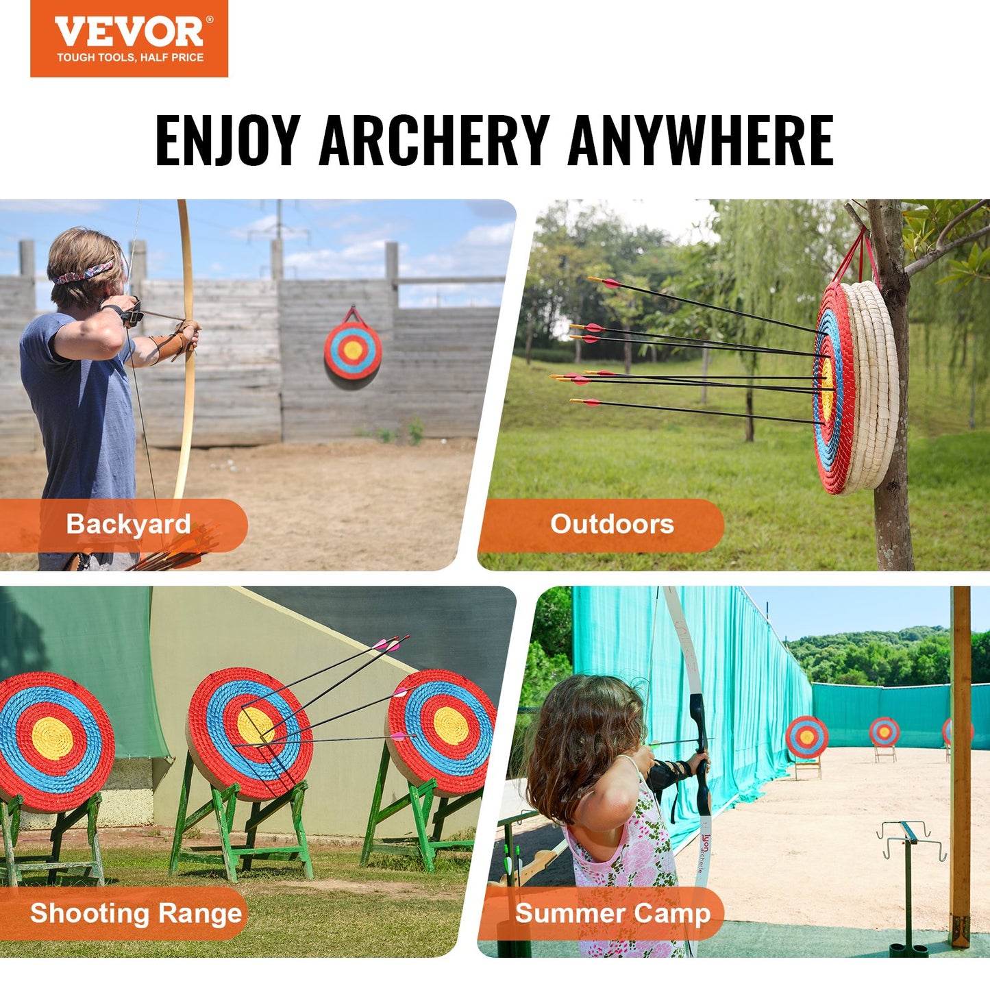 Archery Target, 5 Layers 20" Arrow Target, Traditional Solid Straw Round Archery Target Shooting Bow, Hand-Made Arrows Target, Coloured Rope Target for Backyard Outdoor Hunting Shooting Practice - Image 7