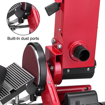Belt Sander 4" x 36", Disc Combo Sander 6",Electric Adjustable Bench Belt Sander 375W,Grinder Bench Sanding Machine With 4 Rubber Foot Pad - Image 6