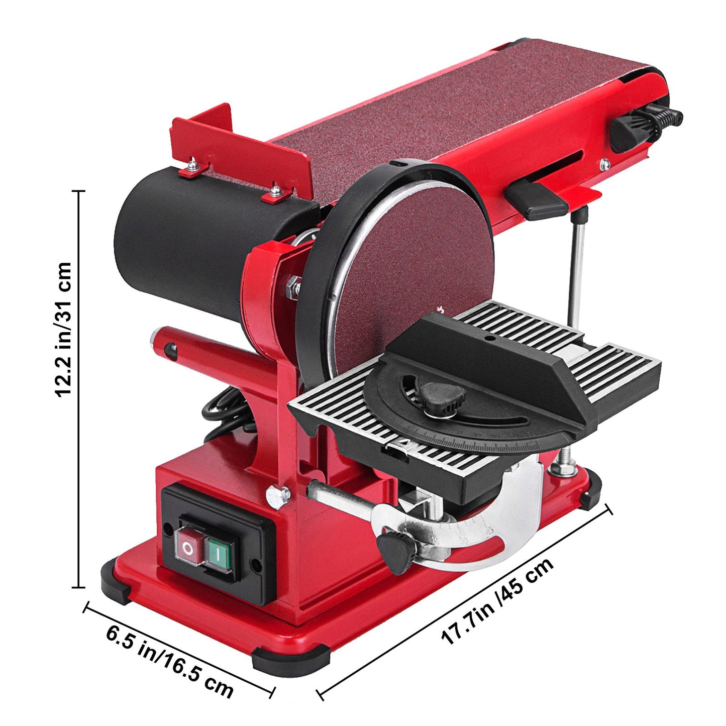Belt Sander 4" x 36", Disc Combo Sander 6",Electric Adjustable Bench Belt Sander 375W,Grinder Bench Sanding Machine With 4 Rubber Foot Pad - Image 8