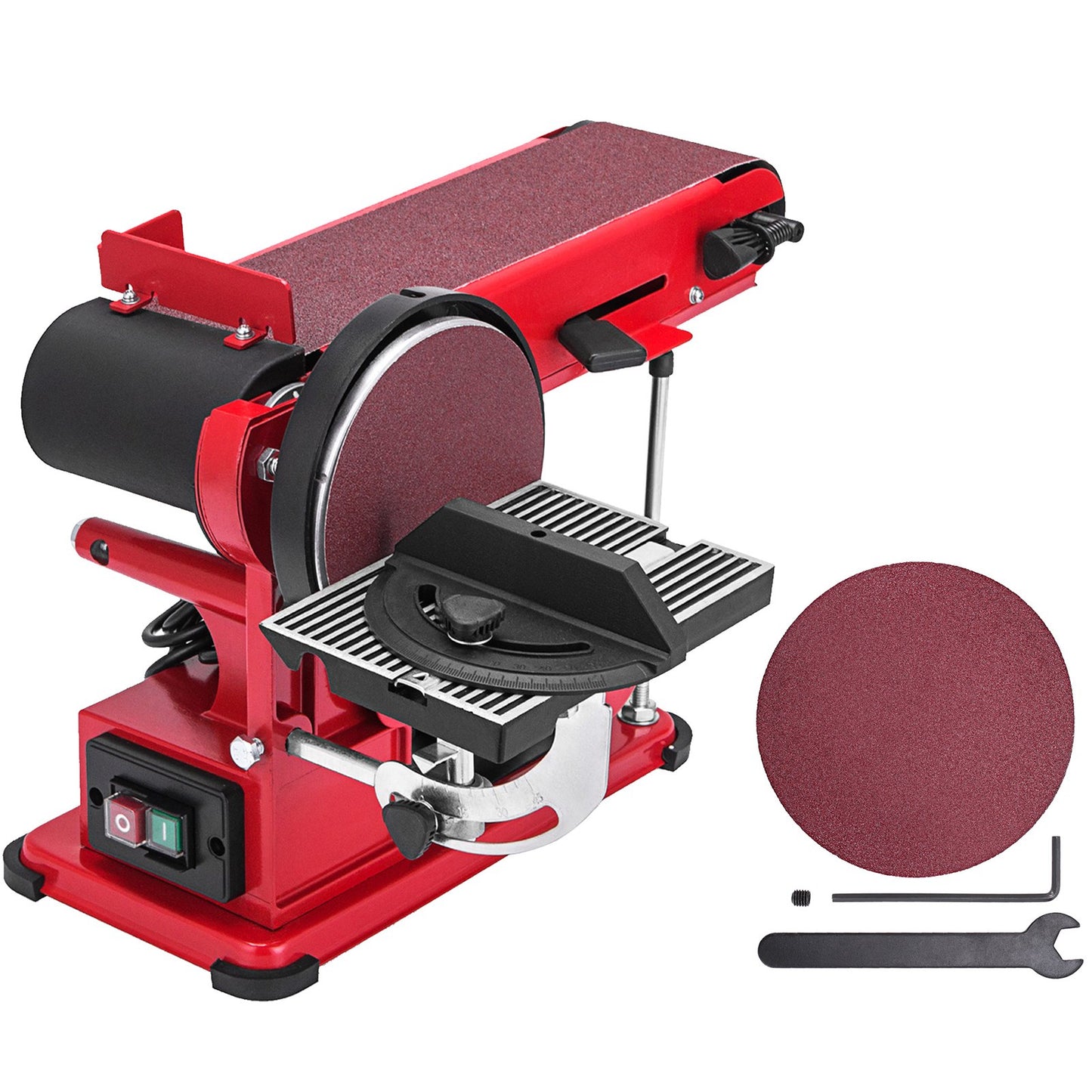 Belt Sander 4" x 36", Disc Combo Sander 6",Electric Adjustable Bench Belt Sander 375W,Grinder Bench Sanding Machine With 4 Rubber Foot Pad - Image 9