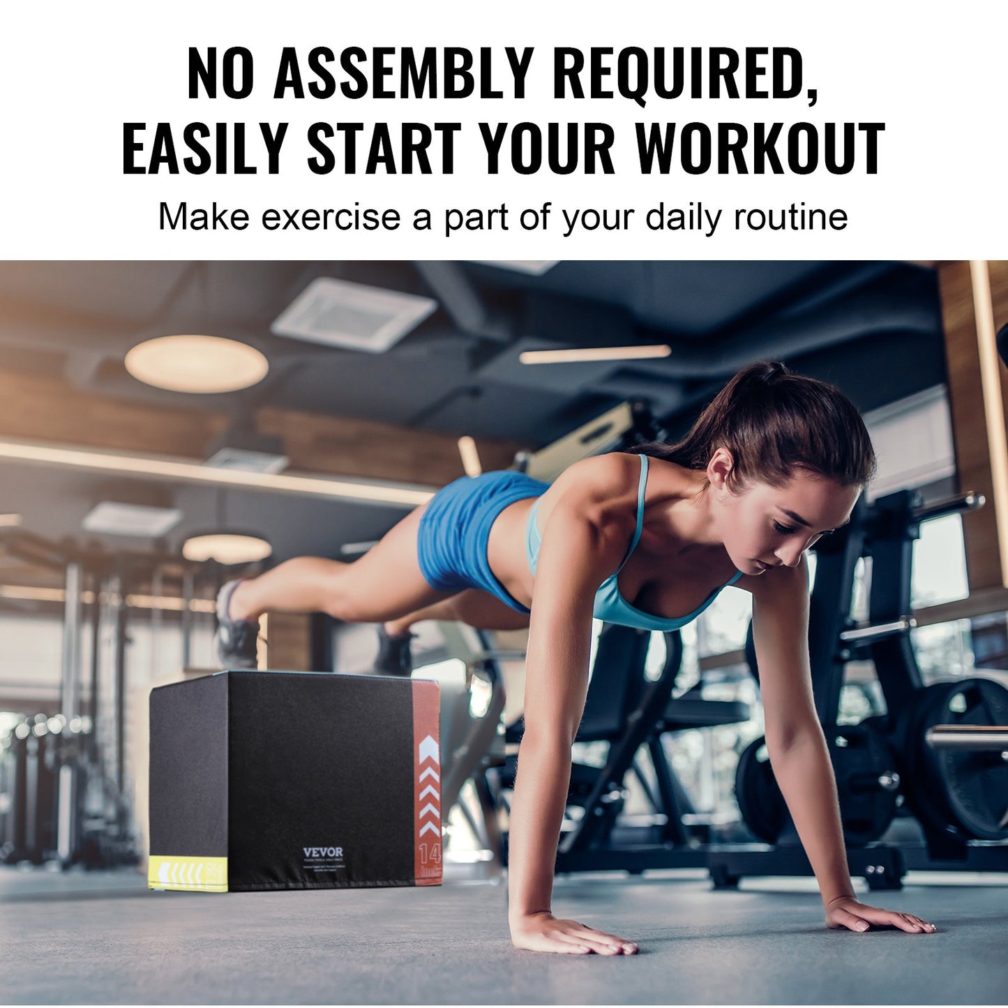 3 in 1 Plyometric Jump Box, 16/14/12 Inch Cotton Plyo Box, Platform & Jumping Agility Box, Anti-Slip Fitness Exercise Step Up Box for Home Gym Training, Conditioning Strength Training, Black - Image 6