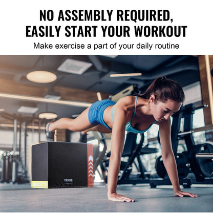 3 in 1 Plyometric Jump Box, 16/14/12 Inch Cotton Plyo Box, Platform & Jumping Agility Box, Anti-Slip Fitness Exercise Step Up Box for Home Gym Training, Conditioning Strength Training, Black - Image 6