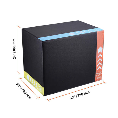 3 in 1 Plyometric Jump Box, 30/24/20 Inch Foam Plyo Box, Platform & Jumping Agility Box, Anti-Slip Fitness Exercise Step Up Box for Home Gym Training, Conditioning Strength Training, Black - Image 8