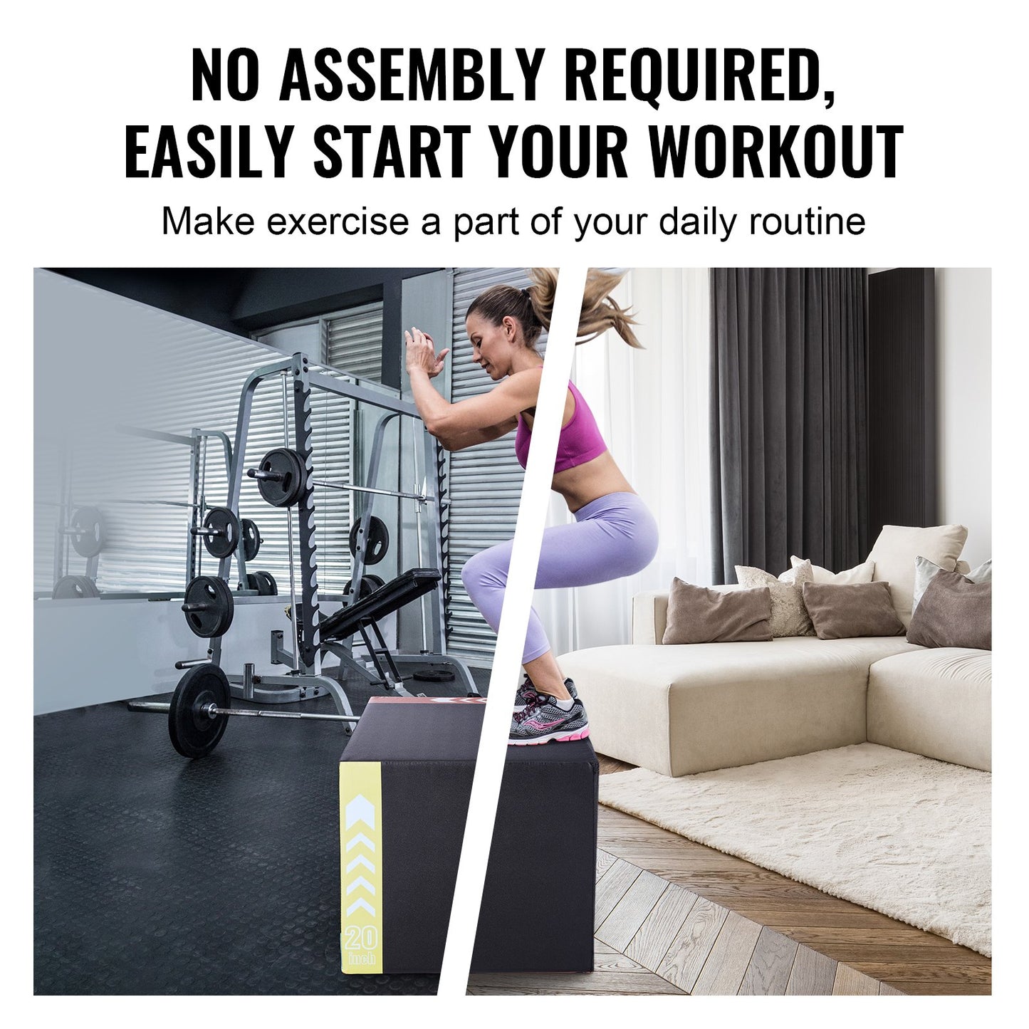 3 in 1 Plyometric Jump Box, 30/24/20 Inch Foam Plyo Box, Platform & Jumping Agility Box, Anti-Slip Fitness Exercise Step Up Box for Home Gym Training, Conditioning Strength Training, Black - Image 6
