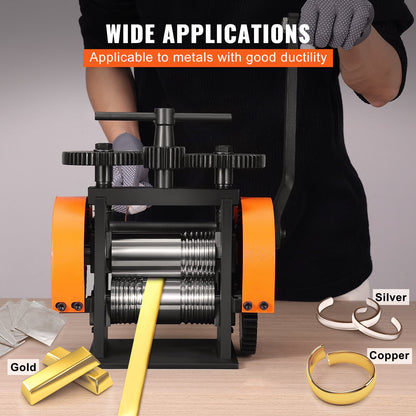 Rolling Mill, 1.77"/45 mm Jewelry Rolling Mill Machine, 1: 2.4 Gear Ratio, 3-in-1 Multi-function Rolling Mill, 0-6 mm Press Thickness for Metal Jewelry Making Sheet Square Wire Semicircle - Image 6