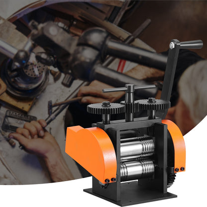 Rolling Mill, 1.77"/45 mm Jewelry Rolling Mill Machine, 1: 2.4 Gear Ratio, 3-in-1 Multi-function Rolling Mill, 0-6 mm Press Thickness for Metal Jewelry Making Sheet Square Wire Semicircle - Image 8